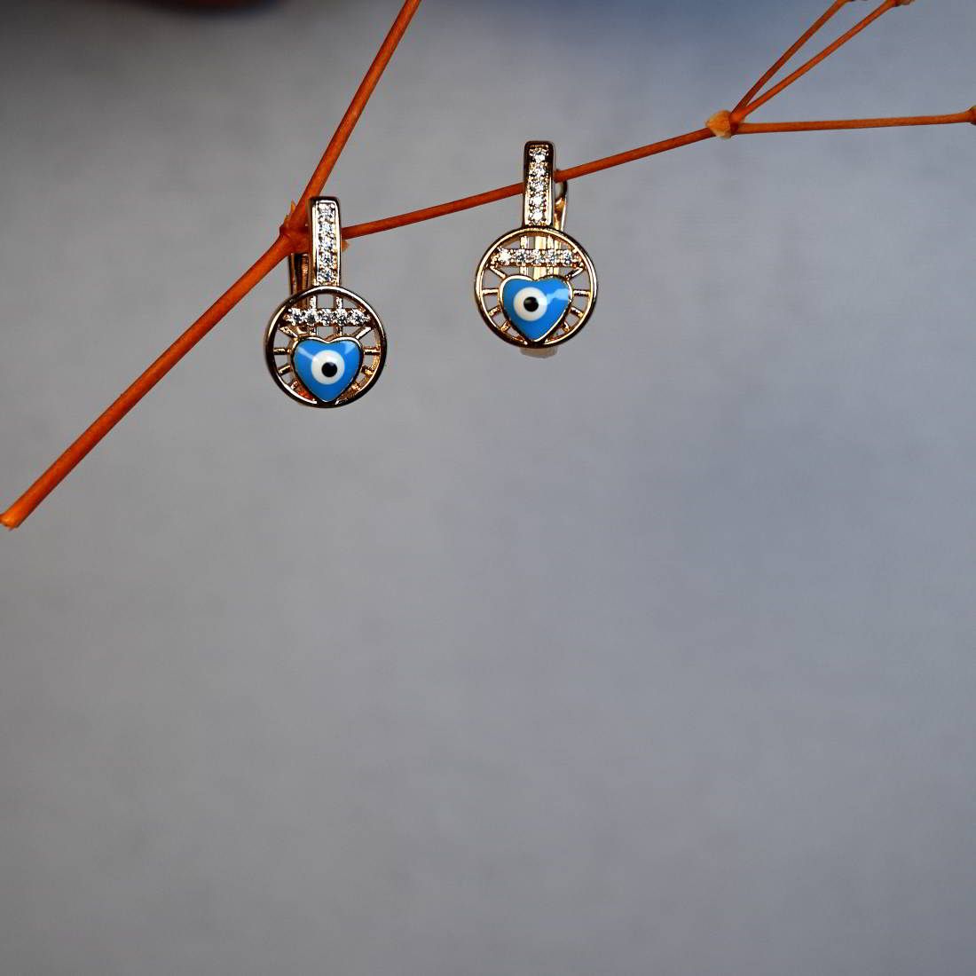 Evil EYE Gold Plated With AD Stone Korean Style Earrings  