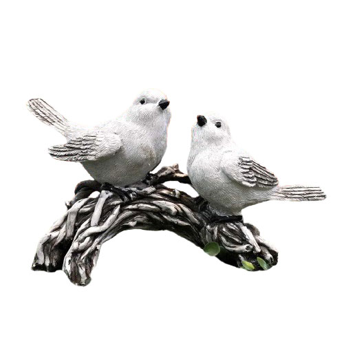 Saw Cart Statue Of 2 Love Birds Sitting On Tree Branch Chidiya Sparrow Figurine Decorative Showpiece Miniature For Vaastu