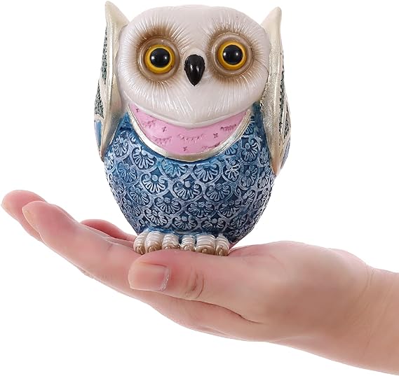 Set Of 3 Owl Figurines Cute Owl Statues For Shelf Living Room Bedroom Office Desktop Bookshelf Animal Sculptures Gifts Small Decor Accents Items For Birds Lovers