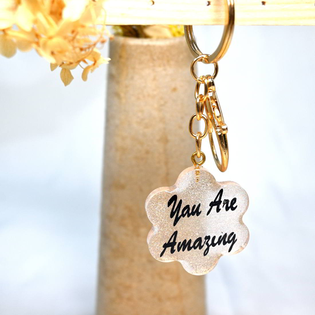 Beautiful Keychain With Text YOU ARE Amezing  