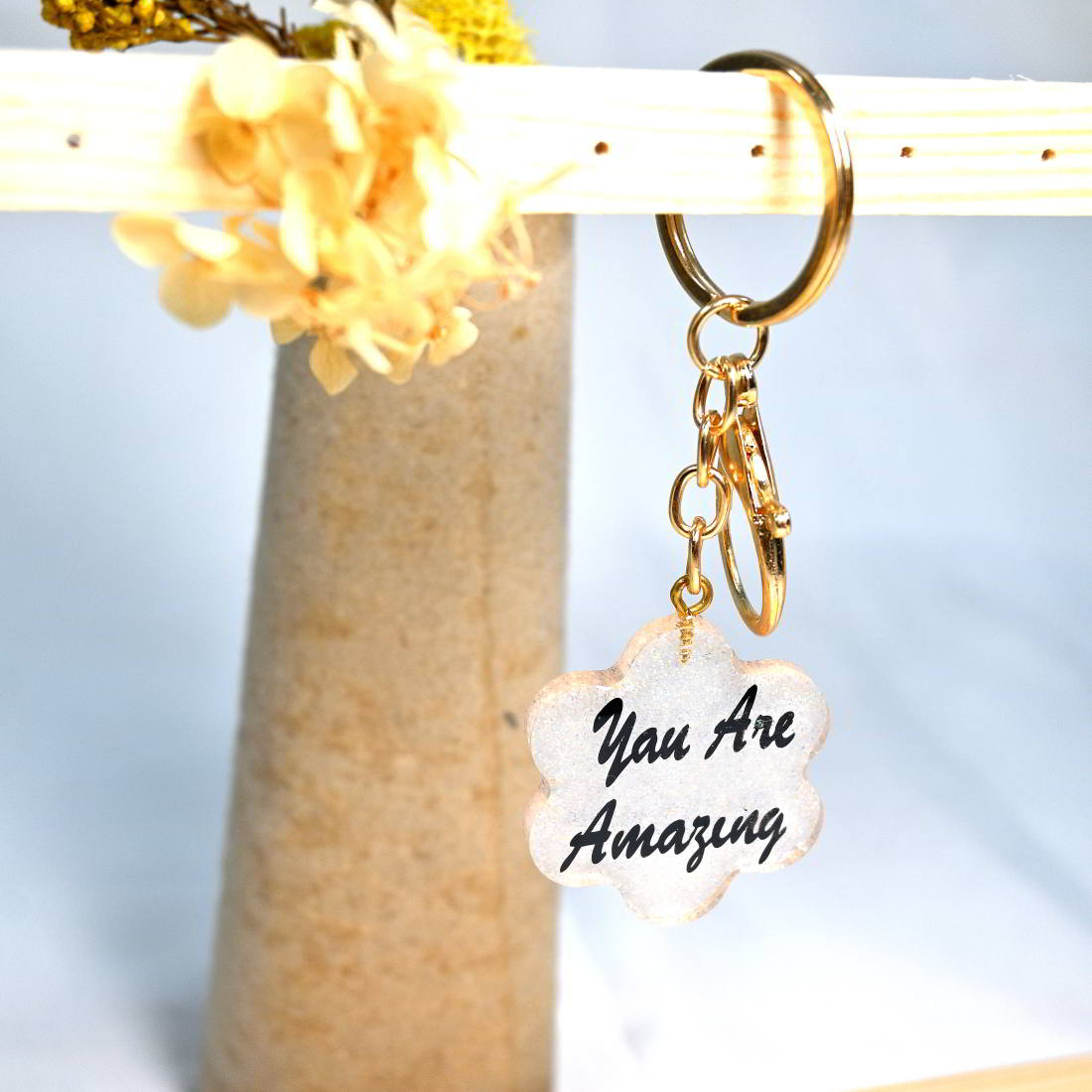 Beautiful Keychain With Text YOU ARE Amezing  