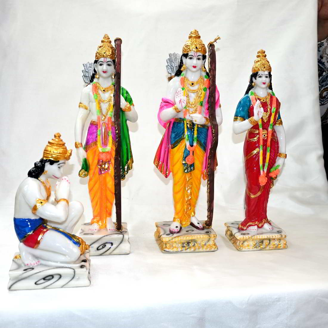 Marble Dust RAM Darbar Idol RAM Sita Laxman AND Hanuman Statue Multicolor  