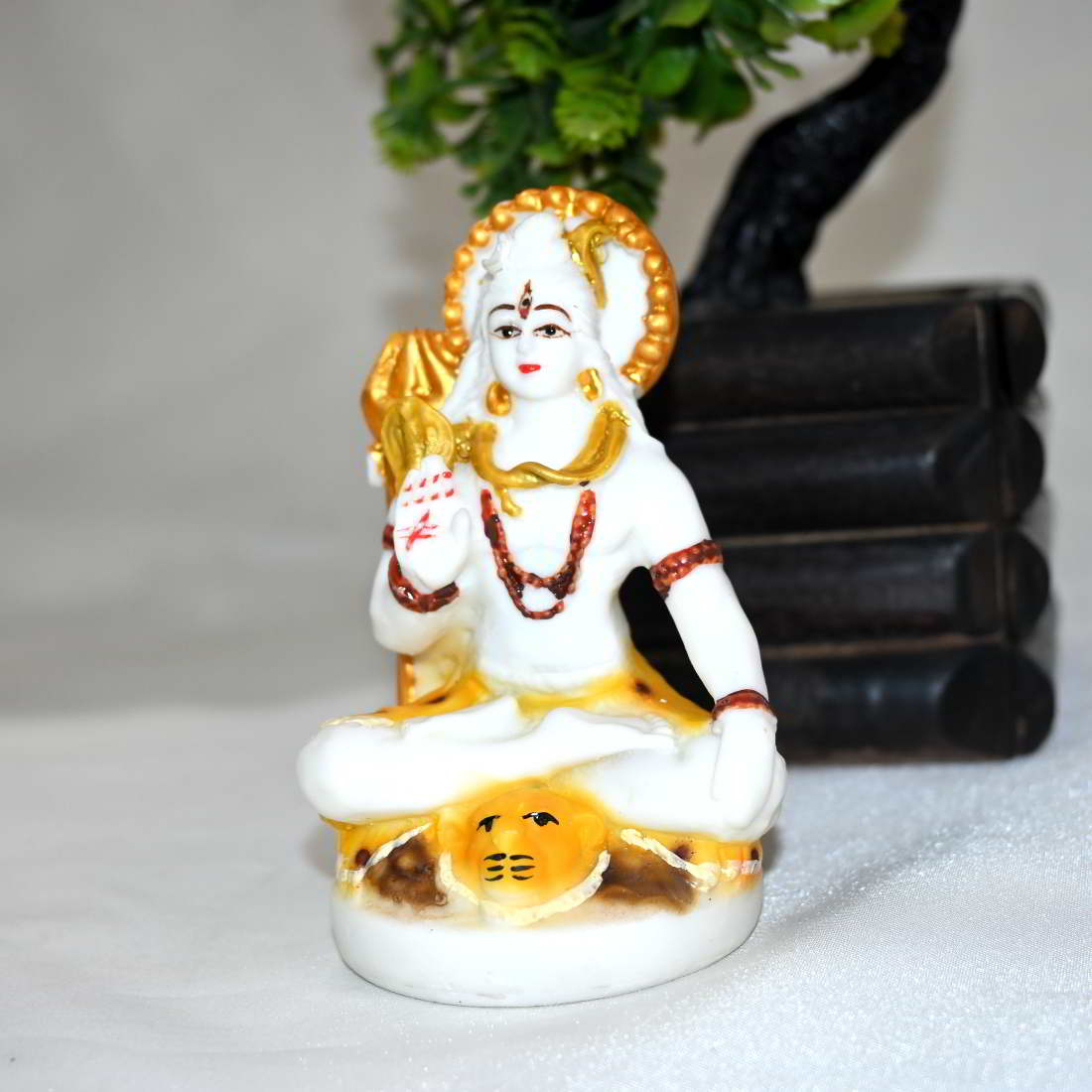 Lord Shiva Idol Mahadev Marble Statue Showpiece - Spiritual Religious Murti Pooja Gift Item