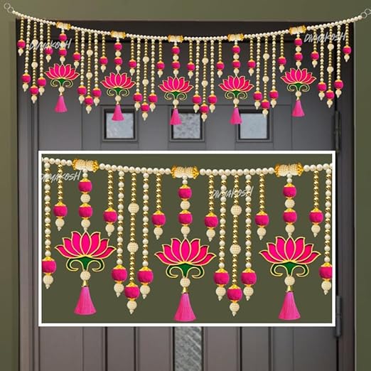 Torans For Entrance Door, Door Hangings For Home Decoration, Lotus Toran | Thoranam For Entrance Door, Toran For Home Decoration, Bandhanwar