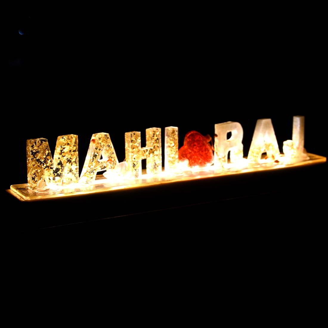 Customized Name Stand With Led Light Base