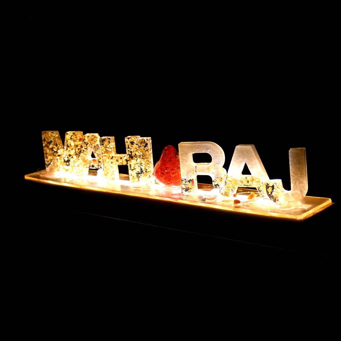 Customized Name Stand With Led Light Base