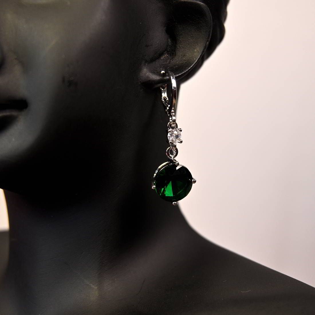 Silver Plated Ad Stone Earrings