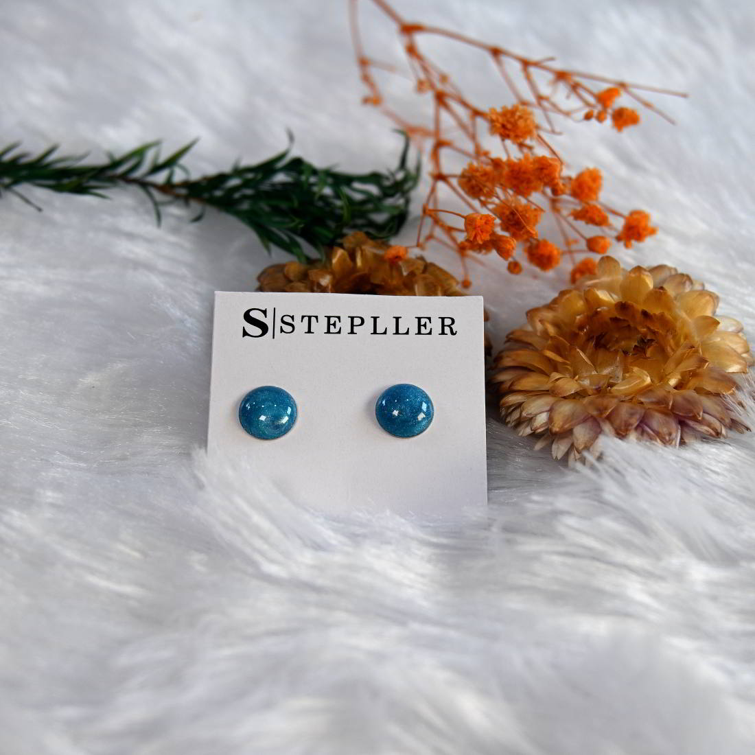 Stepller Handmade Blue Studs Earrings FOR Women AND Girls  